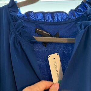 Maggy London Royal Blue Ruffle Dress